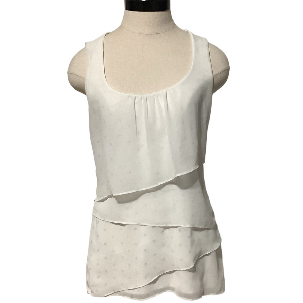 WHBM WHITE HOUSE BLACK MARKET Asymmetrical Tiered Tank‎ Top - Size XS